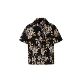 Vintage Cuban Collar Ice Silk Printed Shirt